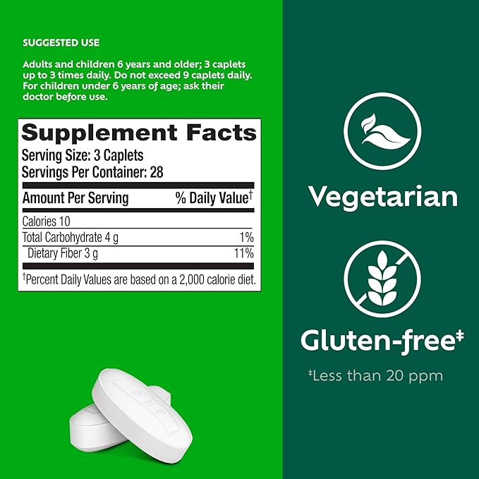Benefiber Prebiotic Fiber Supplement Caplets84 Count (Pack of 2)