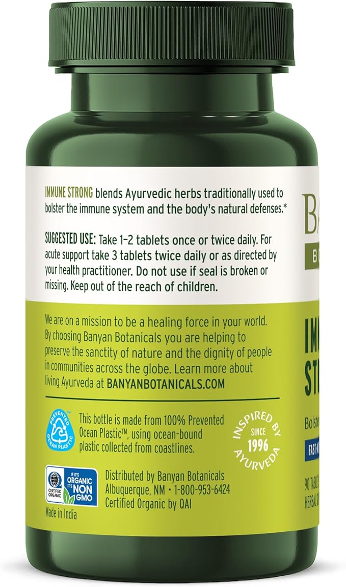 Banyan Botanicals Organic Immune Strong – Systemic Defense &amp Cellular Fortification – with Turmeric Tulsi &amp Ashwagandha for Year-Round Immune Support – 90 Tablets – USDA Organic