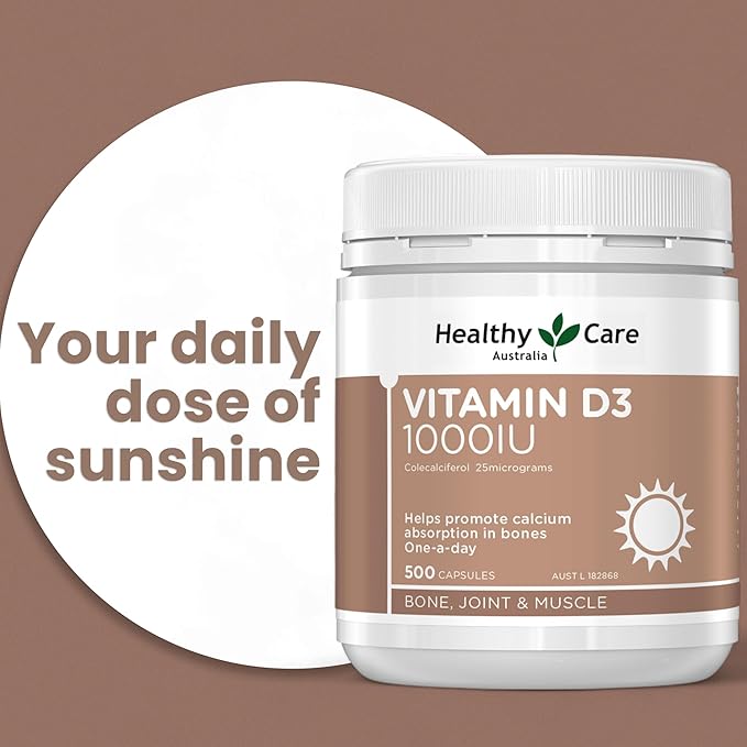 Healthy Care Vitamin D3 1000IU 500 Capsules