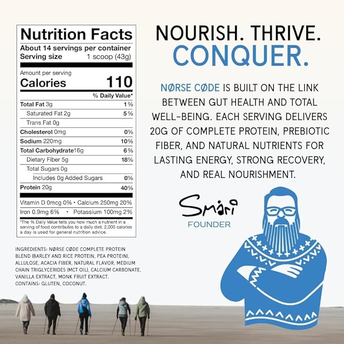 Vanilla Plant-Based Barley Protein Powder | Delicious &amp Smooth 20g Complete Vegan Protein Blend – Pea &amp Rice Protein Prebiotic Fiber Gentle on Stomach Zero Sugar Keto Friendly (1.33 lb)