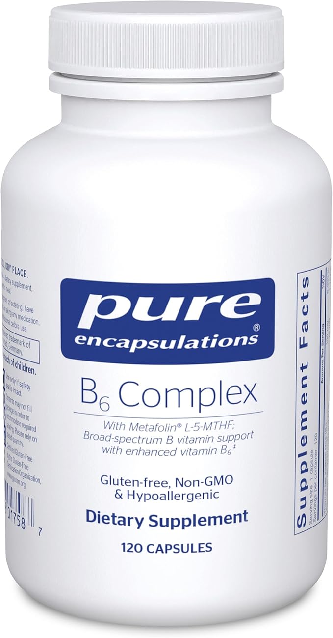 Pure Encapsulations B6 Complex - Supports Nervous System &amp Brain Health* - Includes B Vitamins - Contains Enriched Vitamin B6 - Non-GMO &amp Gluten Free - 120 Capsules
