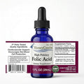 Folic Acid Liquid Drops Vitamin B9 Folate Supplement Liquid Folate Drops Fast Absorbing Vitamin B Complex Alternative Prenatal Folic Acid Women Men – Energy Metabolism Red Blood Cell Support Vegan 1oz