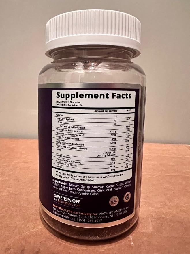 BeLive Iron and Turmeric for Blood Oxygen Energy Immune Support Healthy Skin and Mobility Support