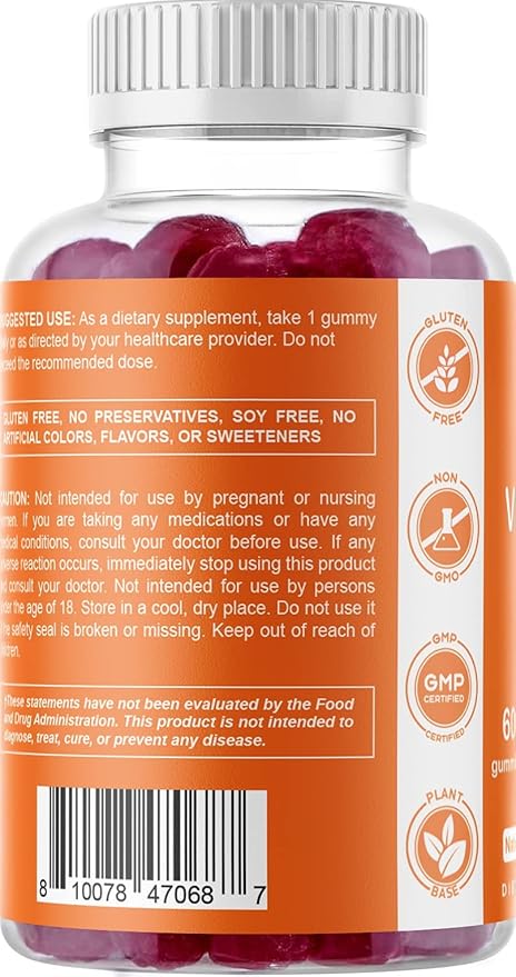 Vitamatic Magnesium &amp Vitamin D3 Gummies Combo - 60 Vegan Count Each