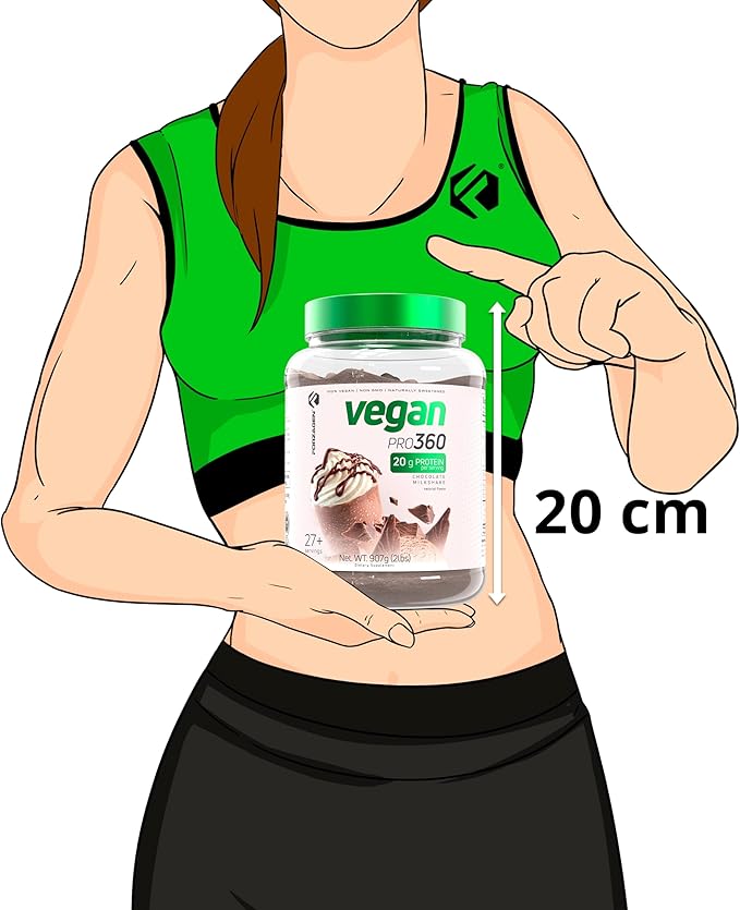 Forzagen Vegan Protein 360 2 Lbs 27 Servings Plant Based Protein Extracted from Quinoa Brown Rice and Pea Isolate Protein Dairy Soy and Gluten Free Nom GMO (Chocolate Milkshake)