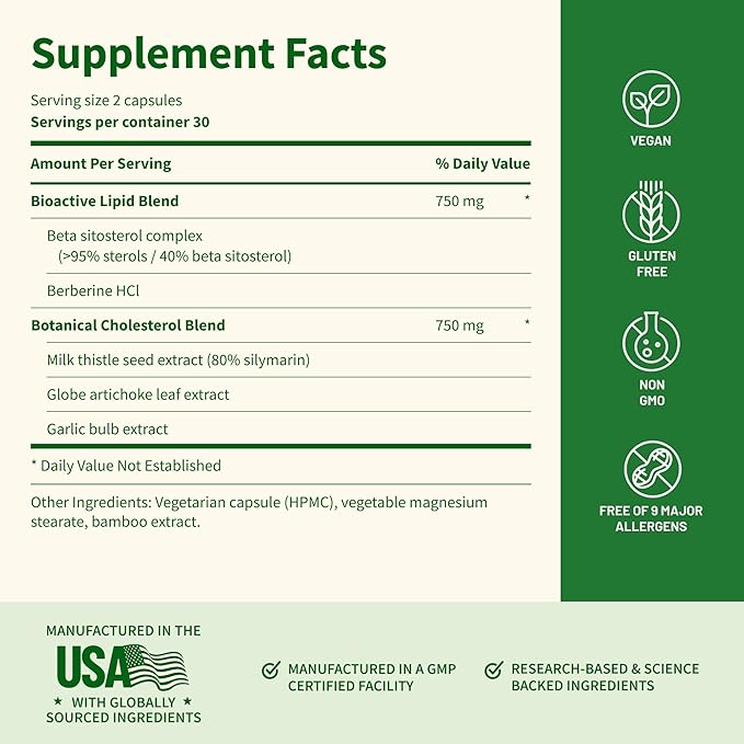 Snap Supplements Cholesterol Health + Organic Spirulina and Chlorella Bundle 60 + 120 Vegetarian Capsules