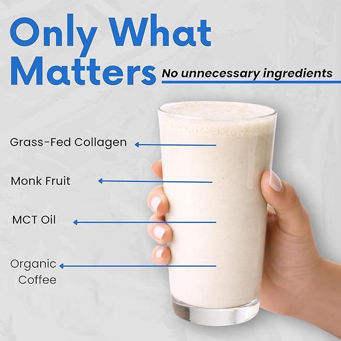 Nutri11 NutriBreakfast by Nutrillermo/Keto Protein Collagen Powder with MCT Oil/MCT Oil Powder/Keto Collagen Peptides with Grass-Fed Bovine Collagen Type I &amp III (15.9 Coffee)