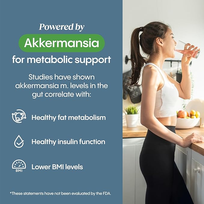 Hydralyte Plus Metabolic Support - GLP-1 Weight Loss Management and Gut Health - 5in1 Probiotic Blend - Akkermansia Muciniphila + Prebiotic Fiber + Electrolytes - Sugar Free (30 Packets)