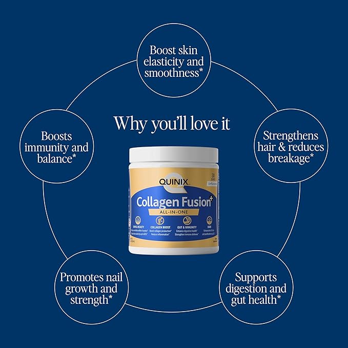 Advanced Beauty Collagen for Skin Elasticity Hair &amp Nails | Collagen Fusion+ 7-in-1 with VERISOL® Peptides ImmunoLin® IgG Hyaluronic Acid &amp Probiotics | Gut &amp Immune Support | Unflavore