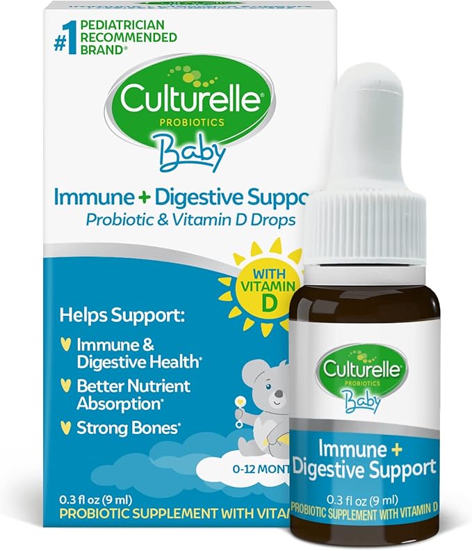 Culturelle Baby &amp Kids Probiotics with Vitamin D 30 Count Immune &amp Digestive Support for Ages 0-12 Months and 3+ Years