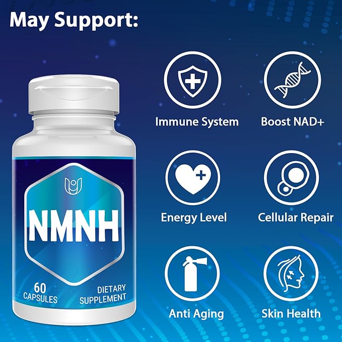 NMNH (Dihydronicotinamide Mononucleotide) NAD Supplement to Boost NAD+ Levels as We Age (May Be More Effective Than Nicotinamide Riboside) - 240 Count (240 Servings)