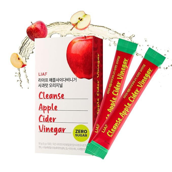 LIAF Apple Cider Vinegar | Variety Pack 3 Flavors Apple Lychee Lemon | 30 Individual Packets