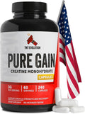 Creatine Monohydrate Capsules – 750mg Capsule for Men &amp Women – 60 Serving – Pure Micronized Creatine for Strength Fitness &amp Sport – 240 Count Gluten Free Nutritional Supplement