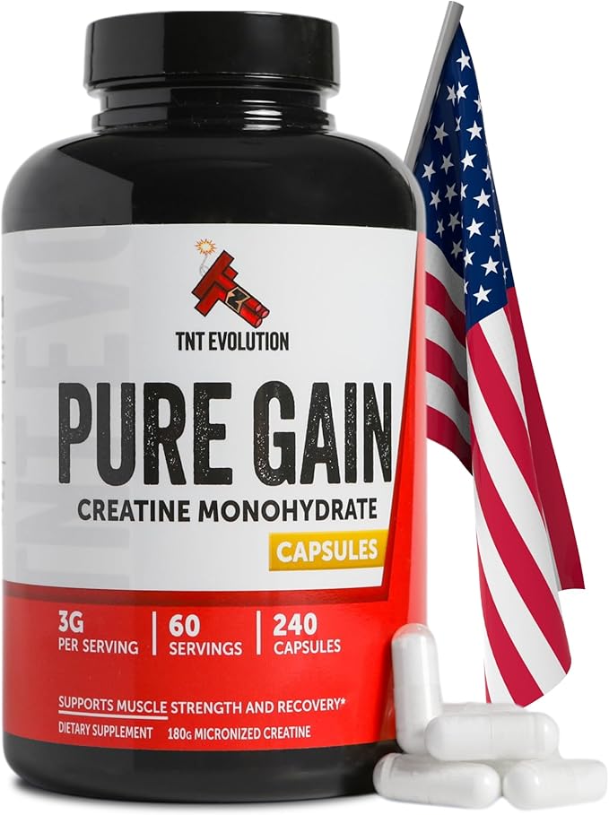 Creatine Monohydrate Capsules – 750mg Capsule for Men &amp Women – 60 Serving – Pure Micronized Creatine for Strength Fitness &amp Sport – 240 Count Gluten Free Nutritional Supplement