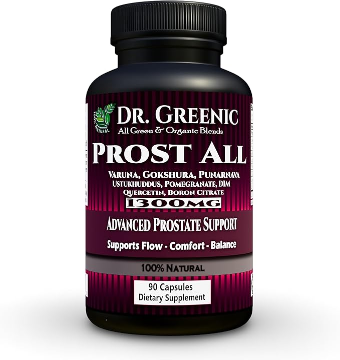 Prost All Advanced Prostate Support &amp Herbal Blend | Varuna Punarnava Gokshura Lavender DIM Pomegranate Quercetin &amp Boron | Saw Palmetto Free | 90 Capsules