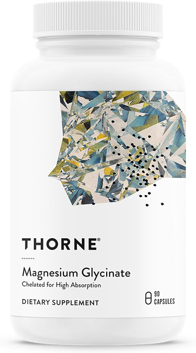 THORNE - Magnesium Glycinate - Supports Restful Sleep Muscle Relaxation Heart Health &amp Metabolism* - Chelated Magnesium Capsules - Third-Party Certified - Gluten Dairy &amp Soy-Free - 90 Servi