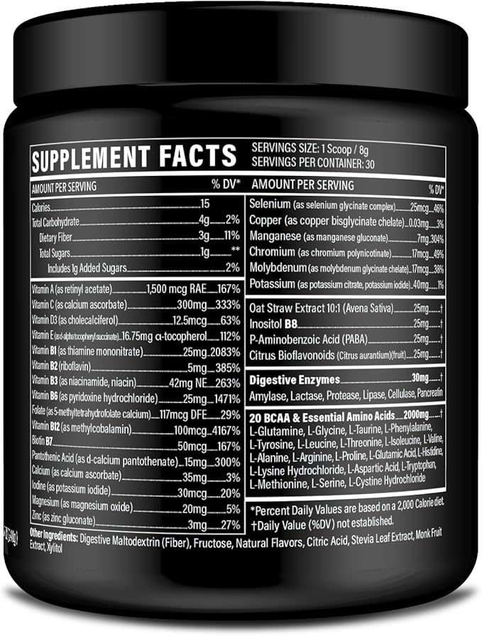 Multivitamin Powder - Keto Drink Mix for Men Women BCAA Amino Acids Won’t Upset Your Stomach - Keto Vegan Multivitamin with Electrolytes Super B Complex Digestive Enzyme (Orange Burst)