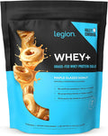 LEGION Whey+ Protein Whey Isolate from Grass Fed Cows - Whey Protein Isolate Powder Low Calorie Non-GMO Sugar Free Lactose and Gluten Free All Natural Protein Powder 30 Servings (Maple Doughnut)