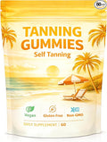 Tanning Gummies with Beta Carotene &amp Lycopene Collagen &amp Vitamins for Skin Glow Hydration &amp Daily Vitality Support Natural Bronze Look – 60 Gummies（1）