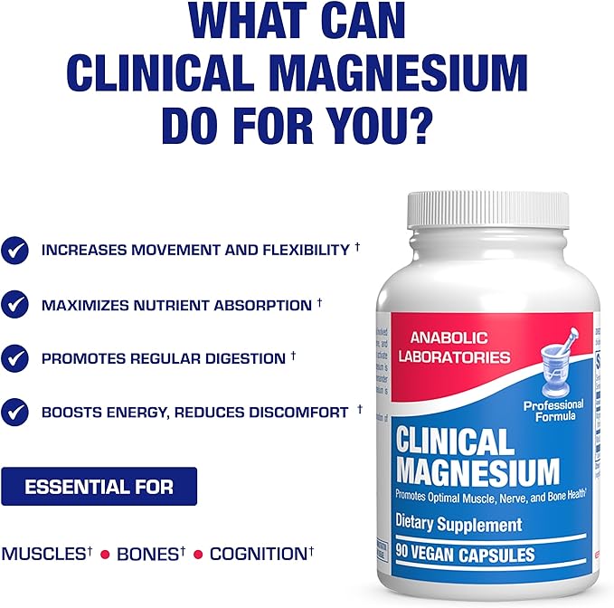 Triple Magnesium Complex 400 Mg - Clinical Formula Chelated Magnesium Supplement with Glycinate Malate and Citrate for Optimal Muscle Nerve Bone &amp Digestive Health Support - 1 Month Supply
