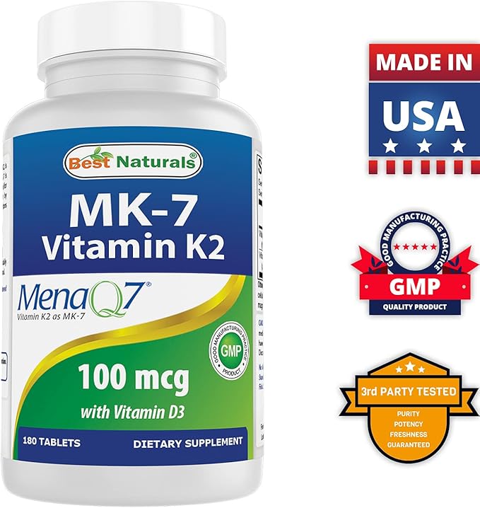 Best Naturals CoQ10 600 mg &amp Vitamin K2 (MK7) with D3