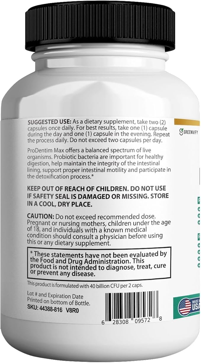 ProBiotia Max 40 Billion CFU Extra Strength Oral Probiotic Supplement 60 Capsules Supports Teeth and Gum Health Gluten Free (5)