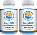 Omega 8060 2400mg Omega 3 Fish Oil Joint Health Supplement 60 softgel - 2 Month Supply - 2pk