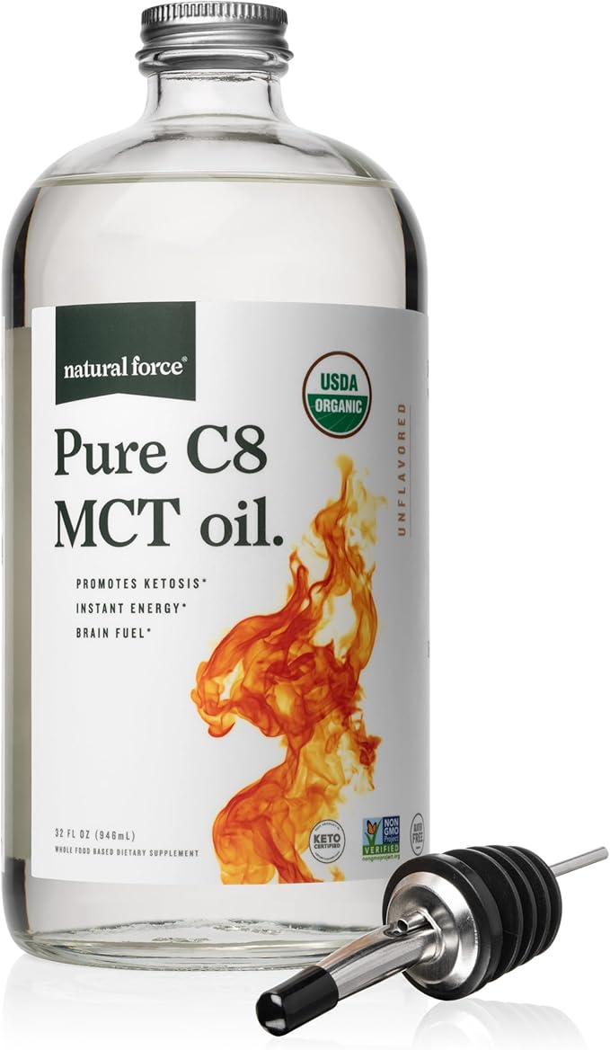Natural Force Pure Vitamin D Orange Cream 16 fl oz Organic Pure C8 MCT Oil 32 oz