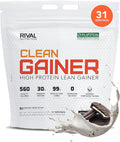 RIVAL NUTRITION Clean Gainer Protein Powder - 10LB Cookies and Cream - High Protein Lean Mass &amp Weight Gainer | 560 Calories 30g Protein 99g Multi-Source Carbs No Artificial Flavor – 31 Serving