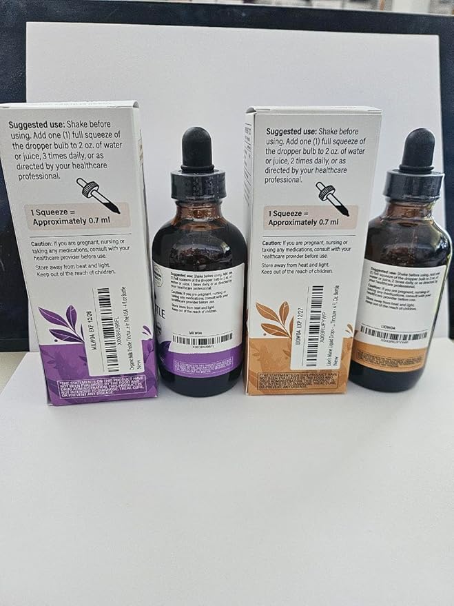 Wild &amp Organic Milk Thistle Tincture 4 fl oz &amp Lion's Mane Tincture 4 fl oz