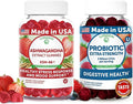 Lunakai USA Made Ashwagandha KSM-66 &amp Probiotic Gummies Bundle – Daily Mood &amp Digestive Support – 60 Non-GMO Gummies Each