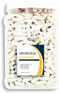 Magnesium Glycinate - 1000CT 400 mg Pure Mg2+ per Serving complexed with Glycine for Maximal Absorption in a Clear Square Grip Jar