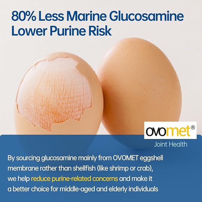 5-Day Fast-Acting Joint Health Supplement - Support for Comfort Cartilage Strength &amp Flexibility - OVOMET Eggshell Membrane Glucosamine Chondroitin MSM &amp Boswellia - Made in Germany 120ct