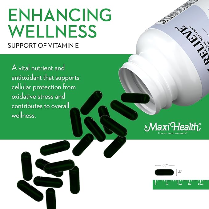 Maxi Health Relieve Joint Support Supplement with Turmeric and Boswellia Serrata Quick-Acting Support After Exercise Vegetarian Non-GMO Bone &amp Joint Health Supplement for Men &amp Women 60 Cap
