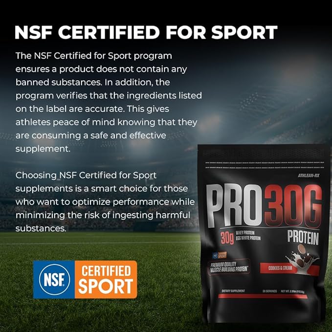 ATHLEAN-X PRO-30G Premium Whey Protein Isolate Powder Cookies and Cream Gluten-Free Low Sugar 30g of High Protein Powder for Muscle Recovery &amp Growth