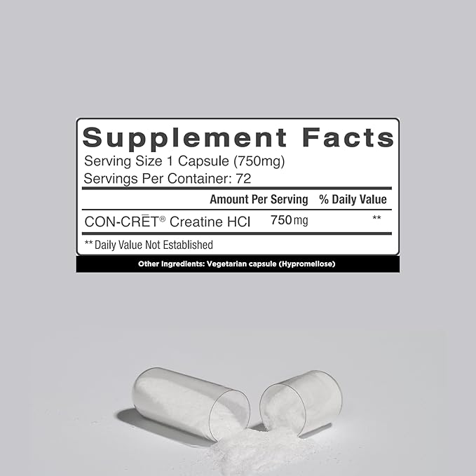 CON-CRET Creatine HCl for Brain Health Capsules – Clinically Tested Support for Memory Focus Concentration Problem-Solving Clarity and Mood.* | Made in USA (60 Day Supply)