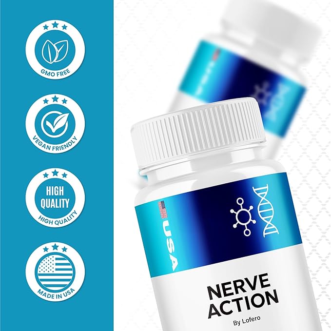 (2 Pack) Nerve Action Capsules NerveAction Pills Advanced Maximum Strength Neuropathy Supplement Health Function Support Vitamins Premium Wellness Formula All-Natural Ingredients Capsulas (120 ct)