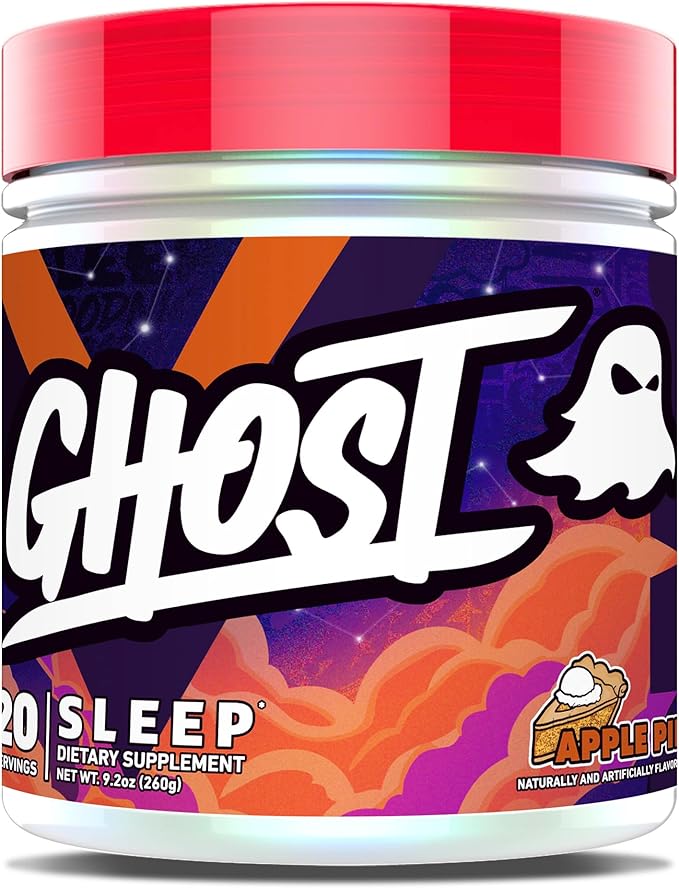 GHOST Sleep Dietary Supplement Apple Pie - Recovery &amp Rest with Premium Ingredients Including Melatonin Colostrum &amp Ashwagandha - Supports Sleep Quality - Gluten-Free &amp Sugar-Free