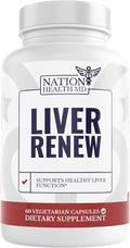 Liver Renew - Liver Cleanse Detox &amp Repair - Liver Support Supplement with Artichoke Extract Milk Thisle Dandelion and Turmeric (1 Bottle)