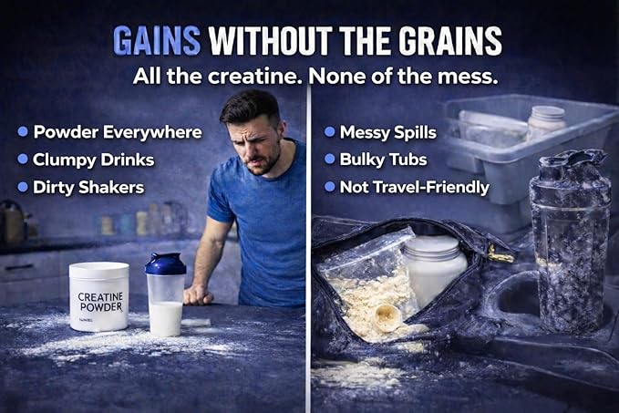 Chewable Creatine Monohydrate Gummies 5000mg — Sugar-Free Creatine Chews No Powder No Shaker No Mess No Bloat — Easy On-the-Go Supplement for Strength Training &amp Muscle Recovery — 60ct Mixed B