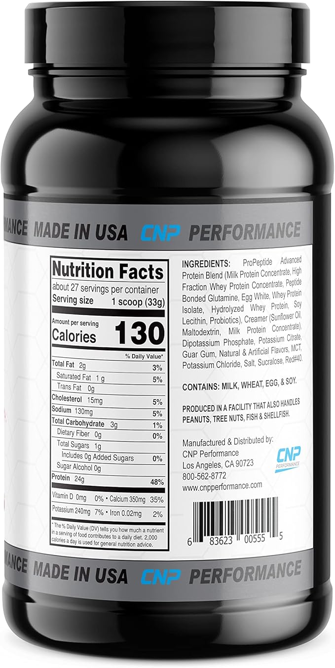 CNP ProPeptide Professional Grade Protein Powder Advanced Nutrition Supplement (Strawberry 2 Pound)