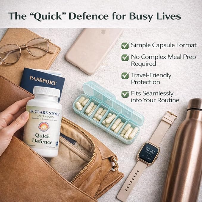 Dr Clark Store Quick Defence Botanical Support Kit 370 Capsules with Digestive Enzymes Green Black Walnut Hull Wormwood Cloves Herbal Blend for Internal Balance and Gut Health Non-GMO USA Made