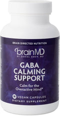 BRAINMD Dr Amen GABA Calming Support - 90 Capsules - Promotes Relaxation - Contains Magnesium Vitamin B6 &amp Lemon Balm - 90 Servings
