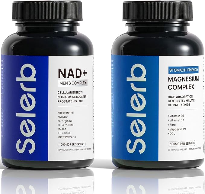 Selerb NAD+ Supplements &amp Magnesium Complex Bundle for Men 90 + 60 Capsules