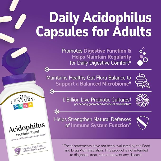 21st Century Acidophilus Probiotic Blend Capsules - 150 ct Pack of 5