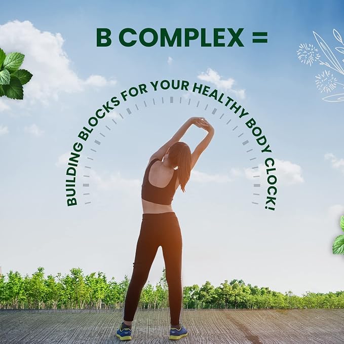 Himalayan Organics Vitamin B Complex with 100% RDA B1 B2 B3 B5 B6 B9 &amp B12 | 120 Veg Tablets