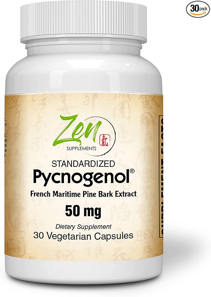 French Marine Pine Bark Antioxidant 50mg - Pycnogenol 30 Vegcaps by Zen Supplements
