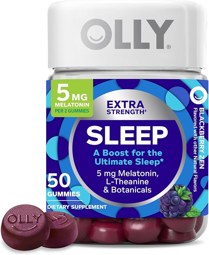 OLLY Goodbye Stress Gummy 60 Count &amp Extra Strength Sleep Gummy 50 Count Bundle