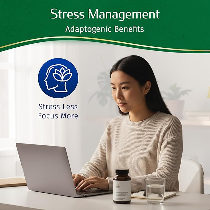 Kerala Ayurveda Ashwagandha Capsules – 60 Vegan Capsules | Organic Adaptogen for Stress Support Mood Balance &amp Daily Vitality | Supports Healthy Stress Response &amp Immune Support | Prop 65 Com