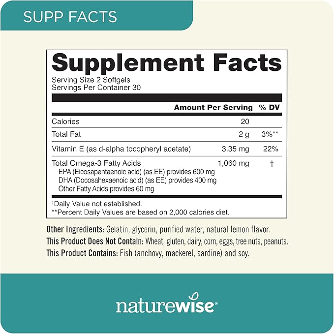 NatureWise Total Colon Care Fiber Cleanse and Omega 3 Fish Oil Capsules [60 Count Each]